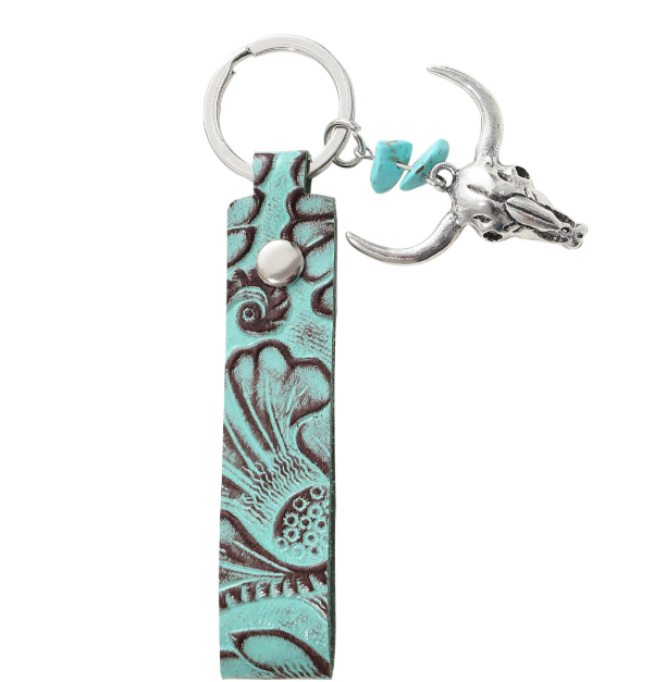 Longhorn Skull Keychain