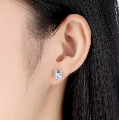 Dainty Mouse Silhouette Studs β Sterling Silver