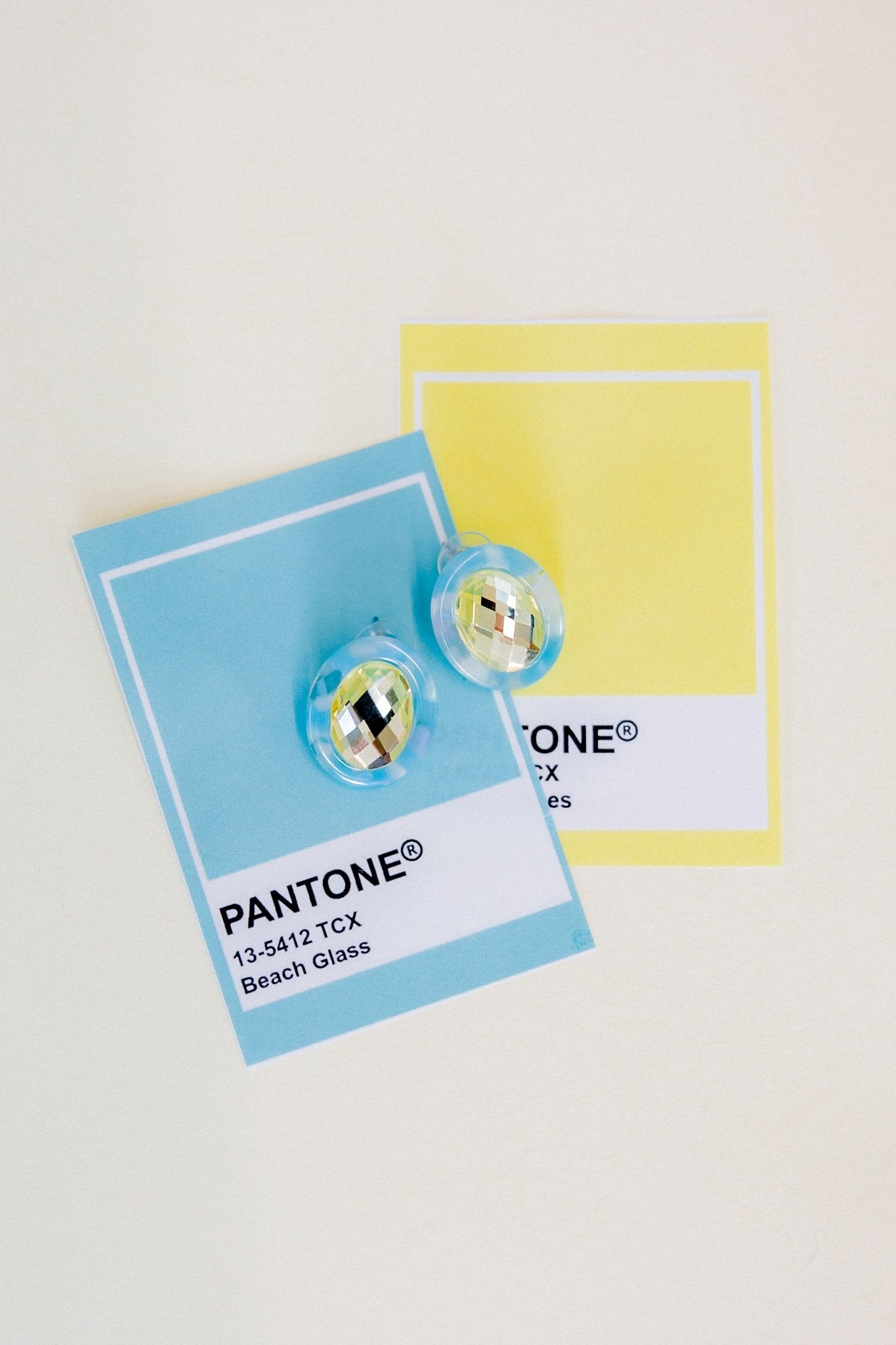 Olivia Statement Earrings Oval - Lemon Drop