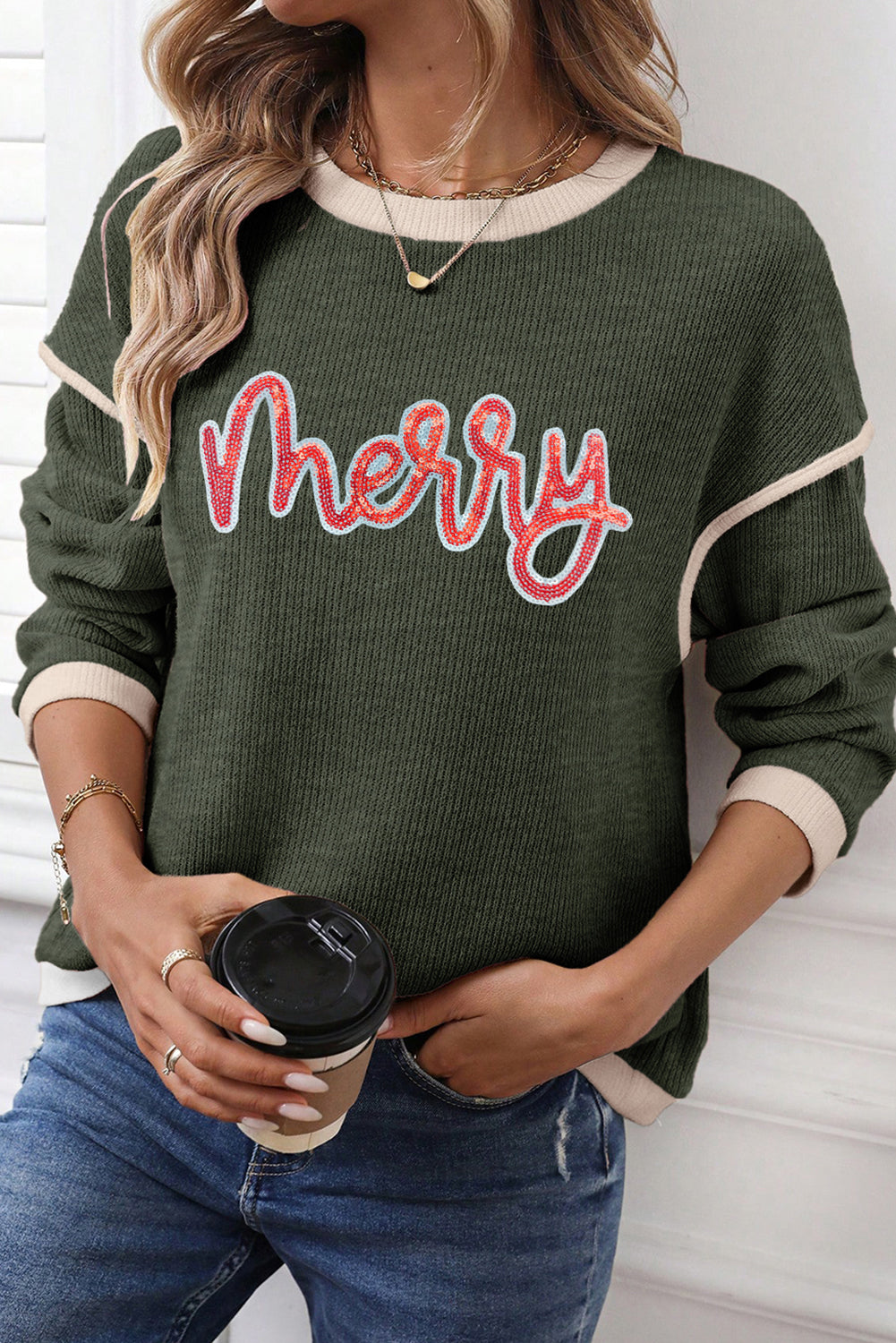 Merry Christmas Knitted Long Sleeve Top