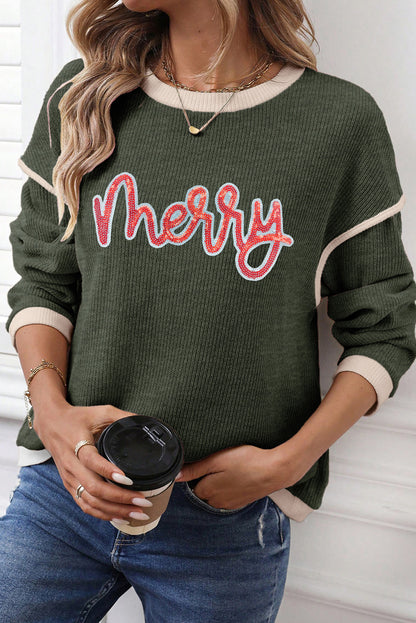 Merry Christmas Knitted Long Sleeve Top