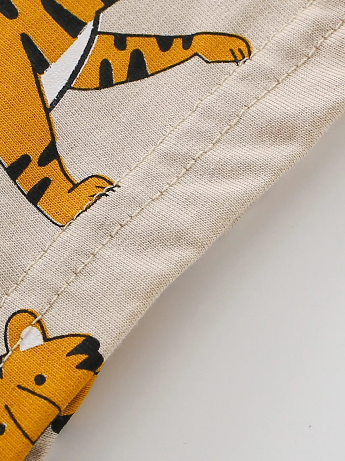 Children's Tiger Print Crew Neck Short Sleeve T-Shirt