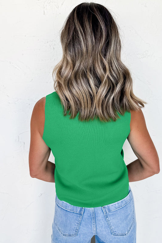 Bright Green Sleeveless Sweater
