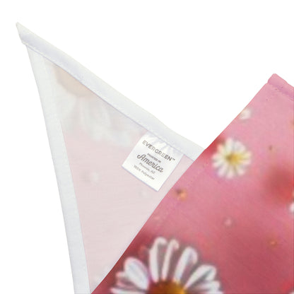 Daisy Pink Pet Bandana — Floral Triangle Scarf for Dogs & Cats