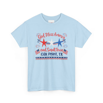 God Bless America and Small Town Oak Point, TX - Adult Shirts Local Residents