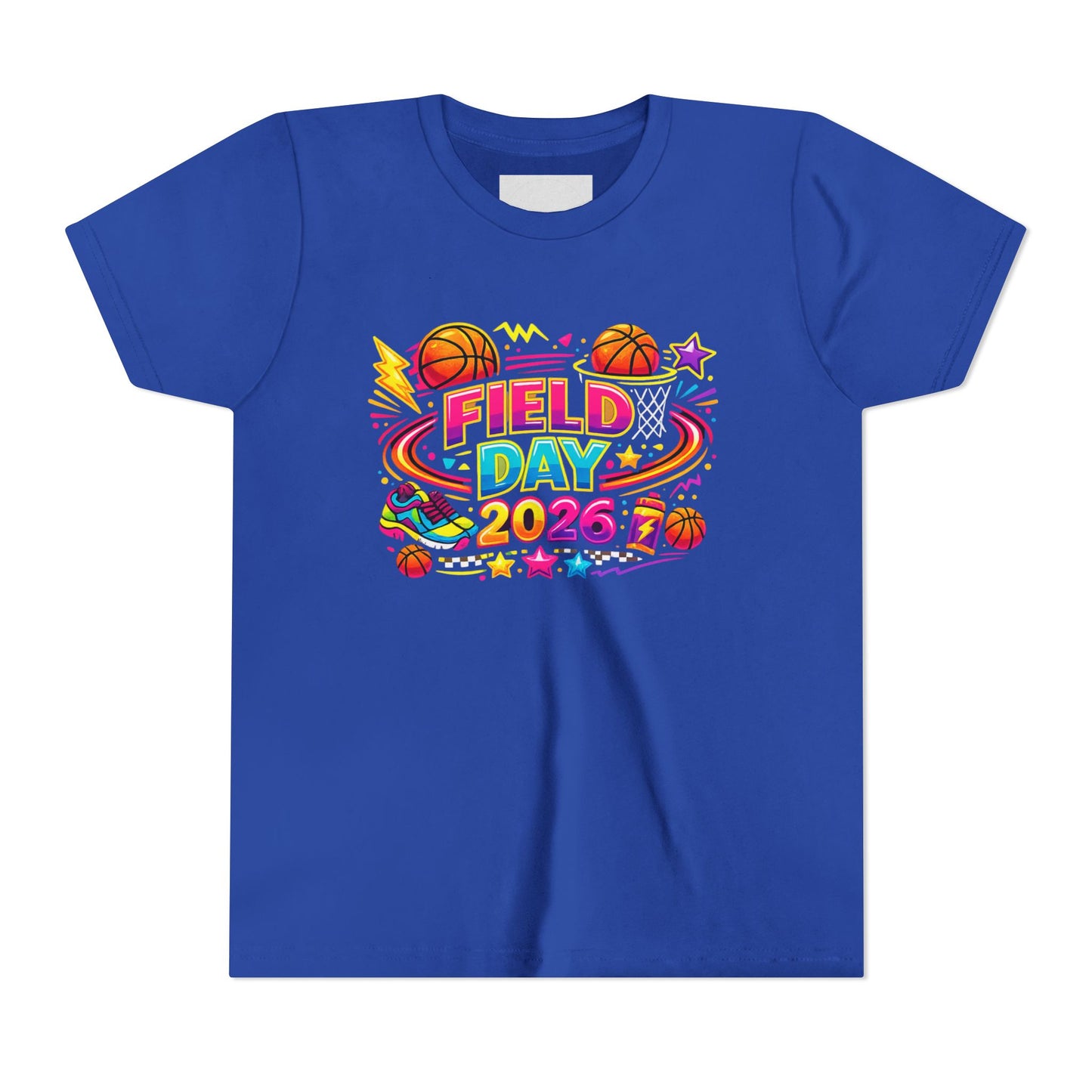 Youth Tee — Colorful "Field Day 2026" Sports Design (Personalizable Back)