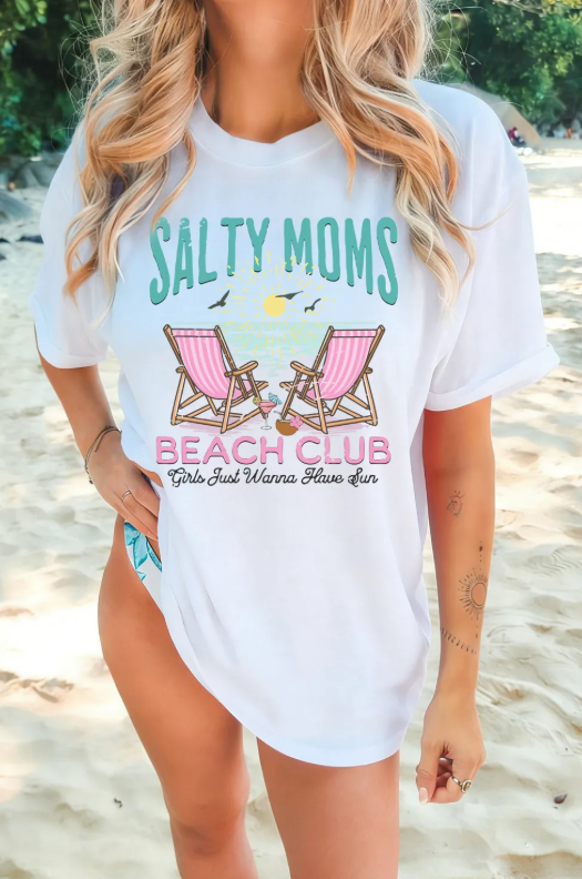 Salty Moms Beach Club Tee