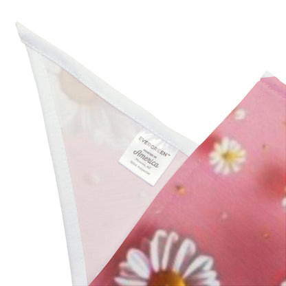 Daisy Pink Pet Bandana — Floral Triangle Scarf for Dogs & Cats