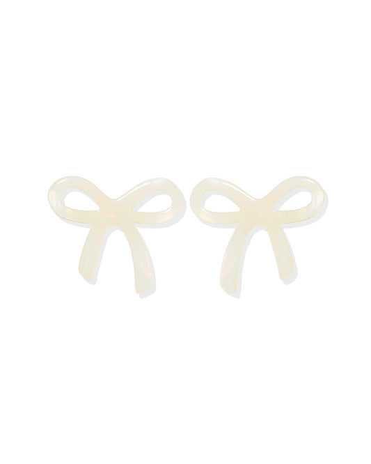 Kylie Bow Earrings - Iridescent