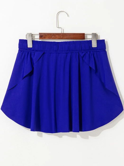 Drawstring High Waist Lined Active Skorts