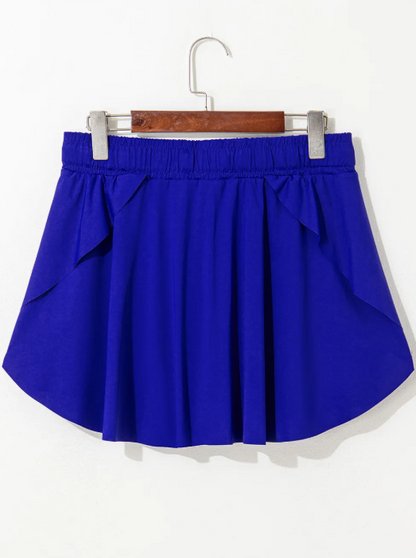 Drawstring High Waist Lined Active Skorts