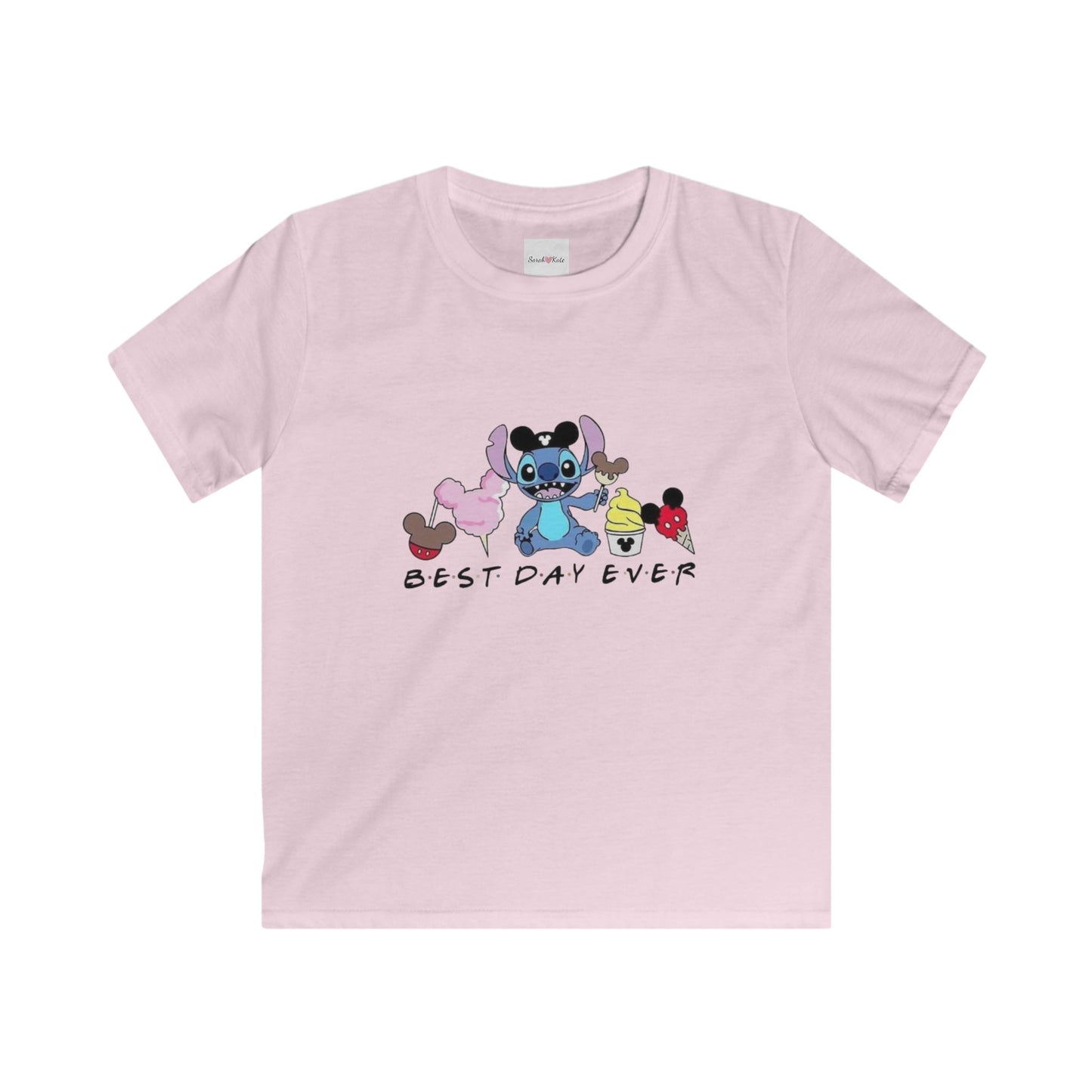 Kids Tee — 'Best Day Ever' Cartoon Stitch & Friends Graphic Shirt