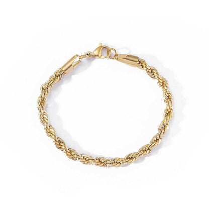 Euro-American Hip-hop Stainless Steel Necklace Twisted Chain Streetwear Titanium Steel Bracelet