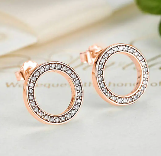 Sterling Silver Round Studded Earrings