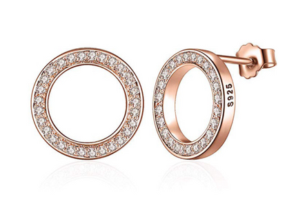 Sterling Silver Round Studded Earrings