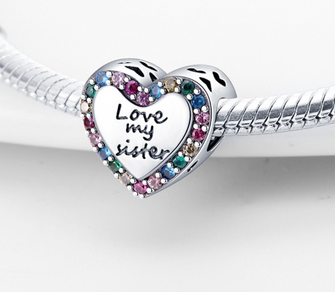 Love My Sister Charm S925