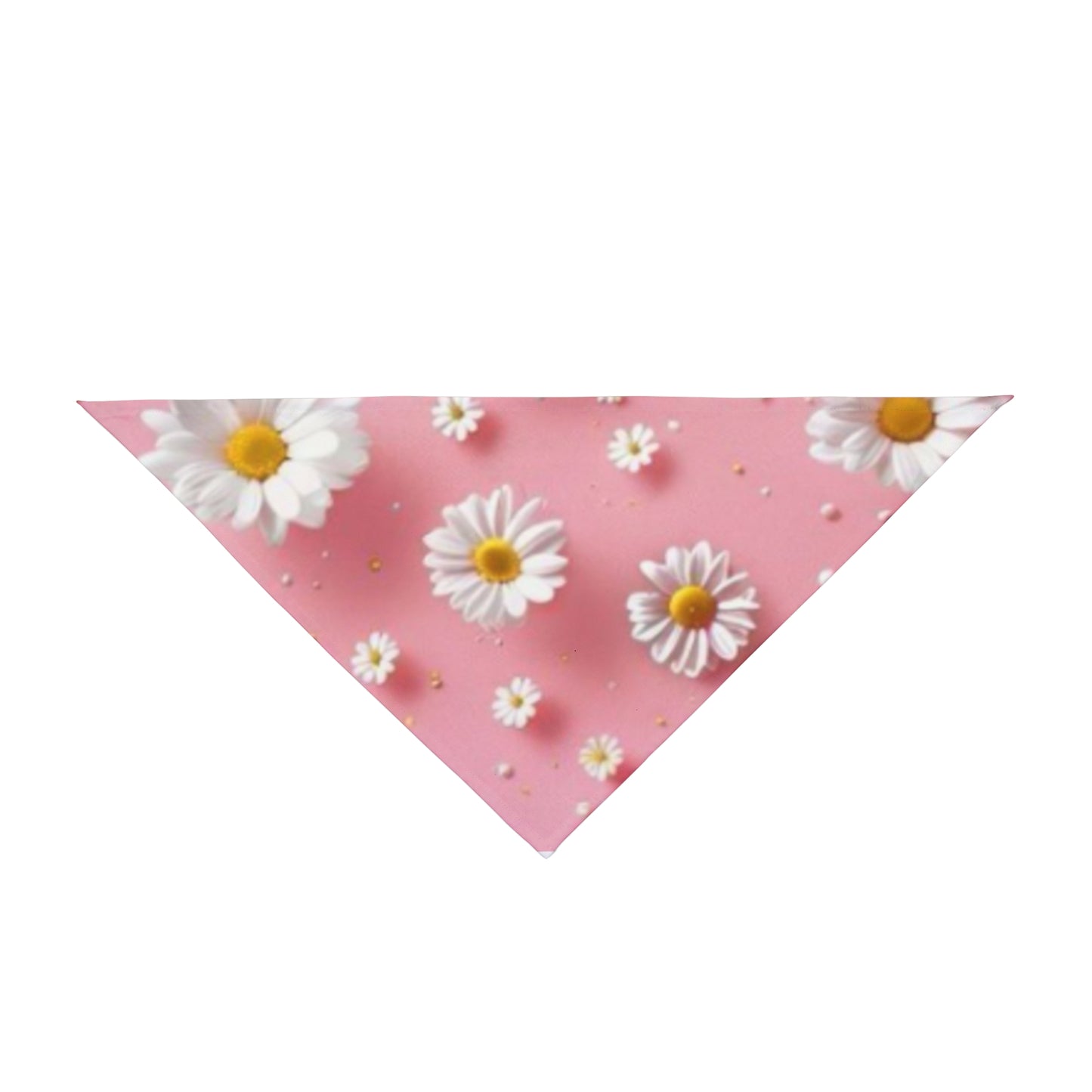 Daisy Pink Pet Bandana — Floral Triangle Scarf for Dogs & Cats