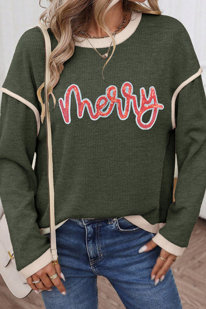 Merry Christmas Knitted Long Sleeve Top