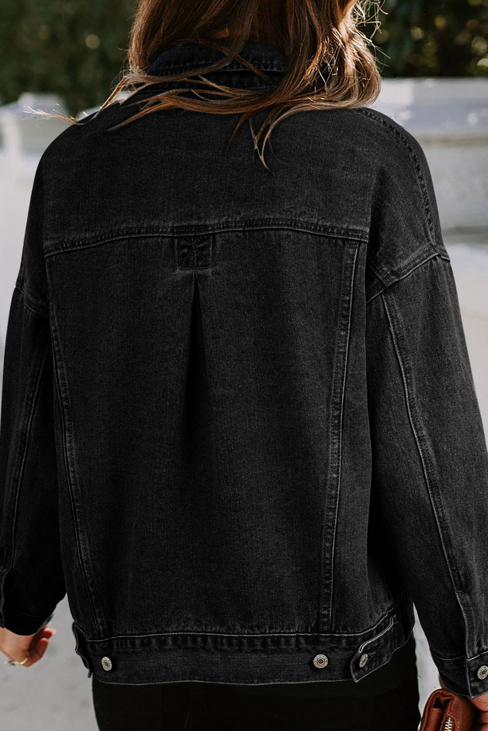 Wild Wind Washed Oversize Pocketed Denim Jacket