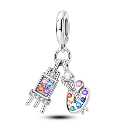 Luxe Artist’s Palette & Paintbrush Charm