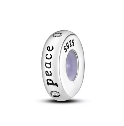 Premium Peace Engraved Charm – S925 Silver