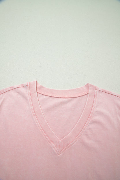 V Neck Tee Matching Skort Set