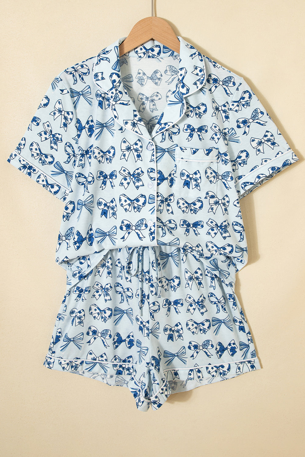 Cherry/Bow Print Short Pajama Set