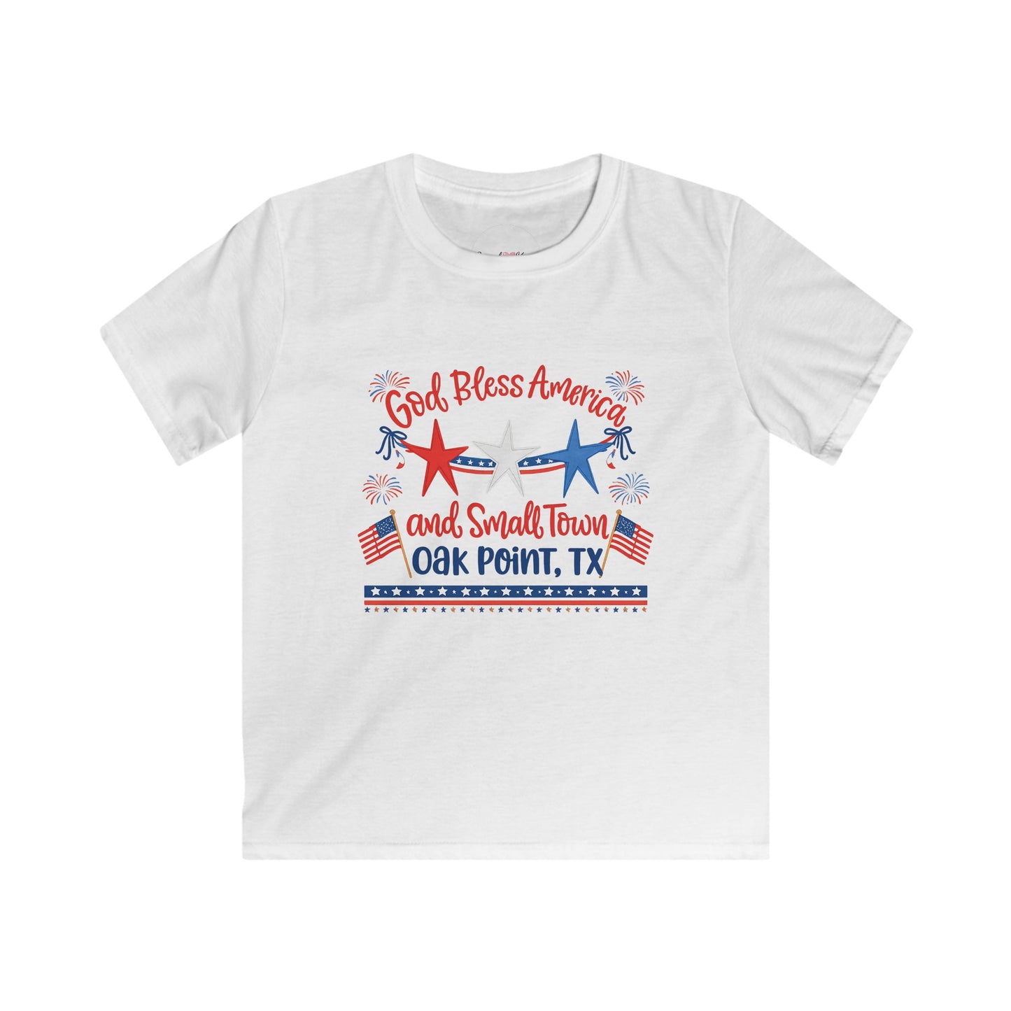 Kids Tee — "God Bless America and Small Town Oak Point, TX" - Local Residents Only