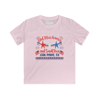 Kids Tee — "God Bless America and Small Town Oak Point, TX" - Local Residents Only