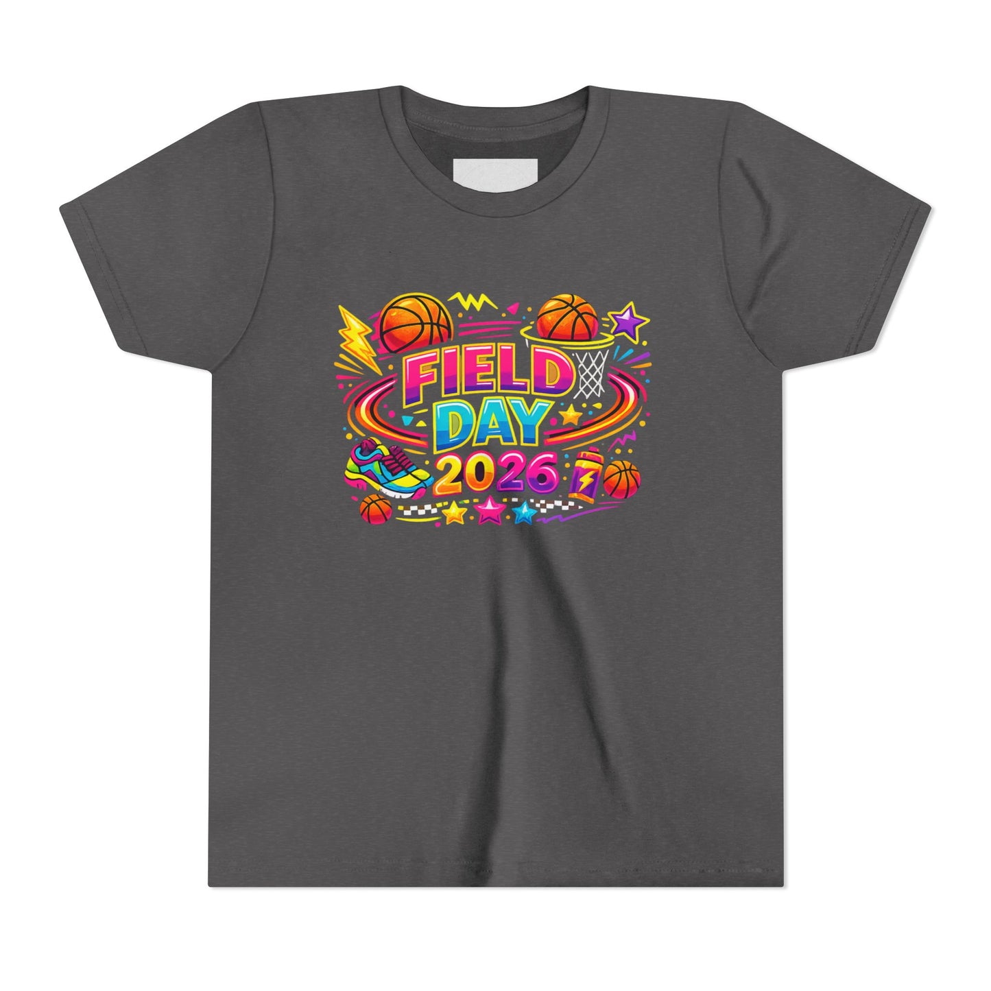 Youth Tee — Colorful "Field Day 2026" Sports Design (Personalizable Back)