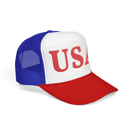 USA Foam Trucker Hat – Patriotic Red White & Blue Cap for 4th of July