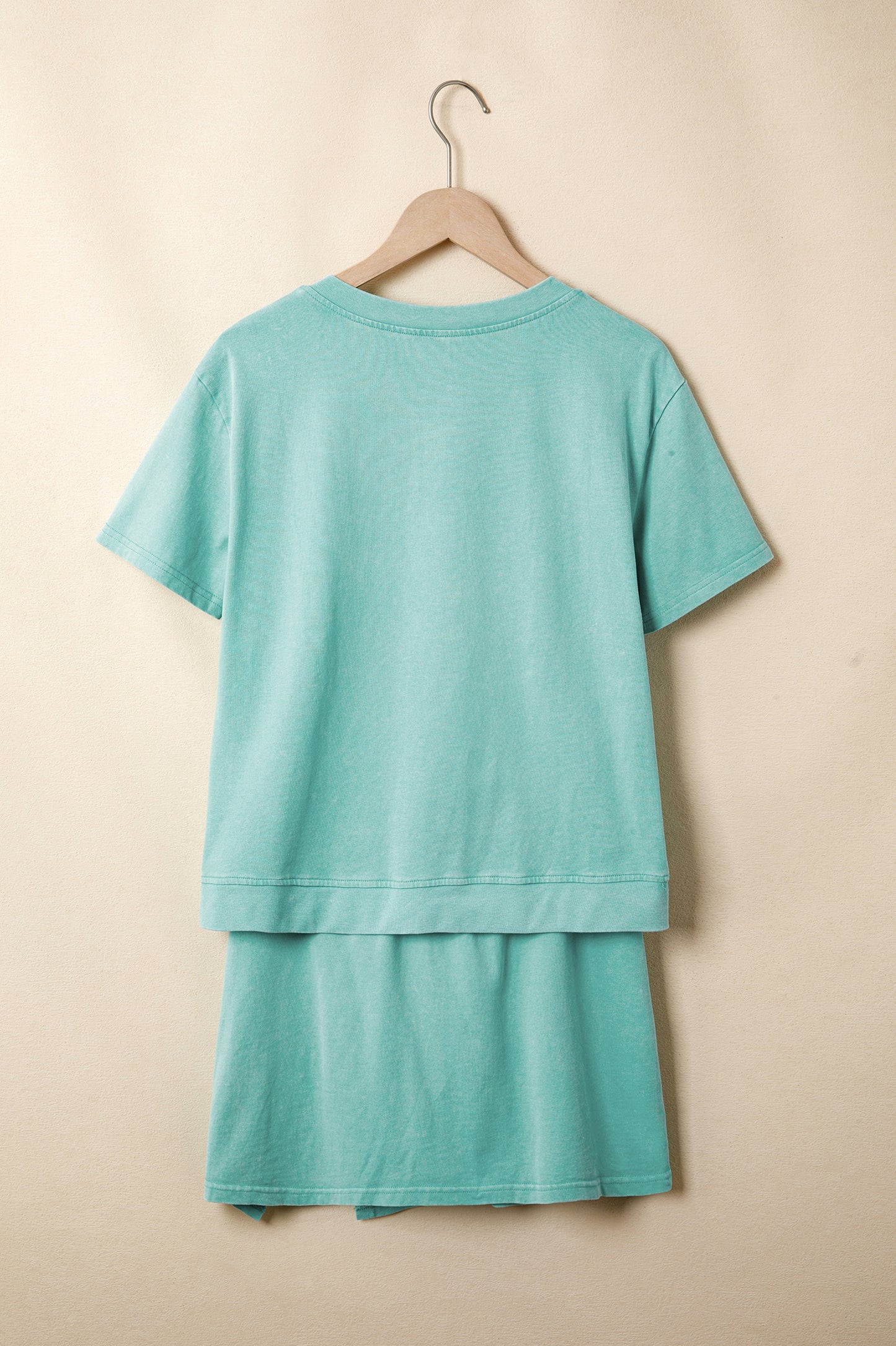 V Neck Tee Matching Skort Set