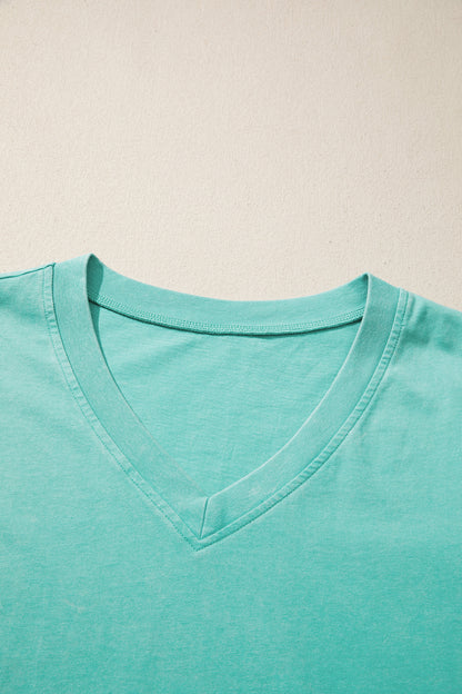V Neck Tee Matching Skort Set