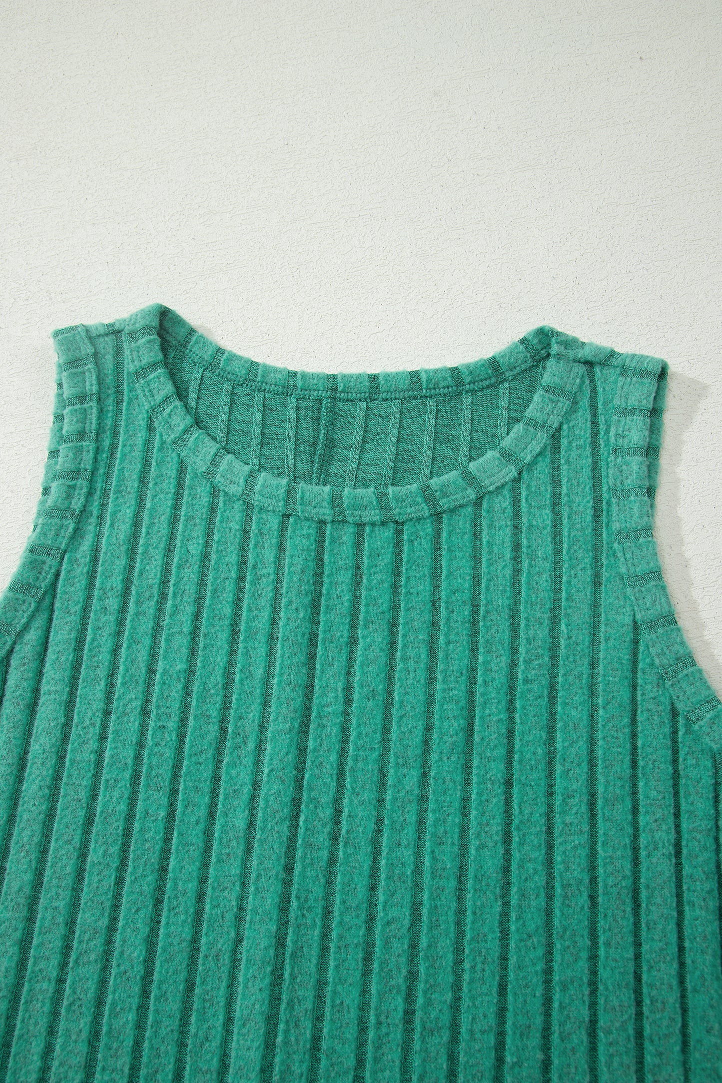 Beau Blue Slim Ribbed Mineral Wash Tank Top