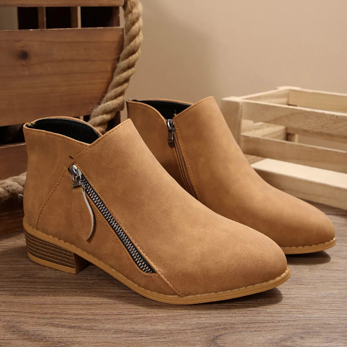 Block Heels Ankle Boots