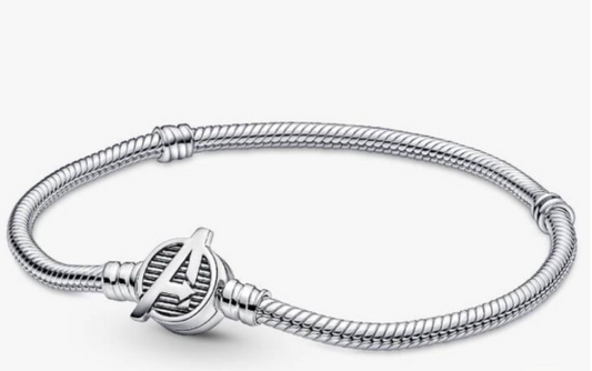Advengers Snake Bone Charm Bracelet - Silver Plated