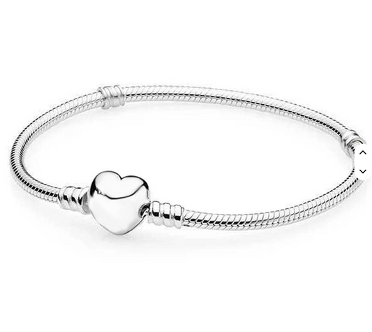 S925 Classic Heart Clasp Bracelet
