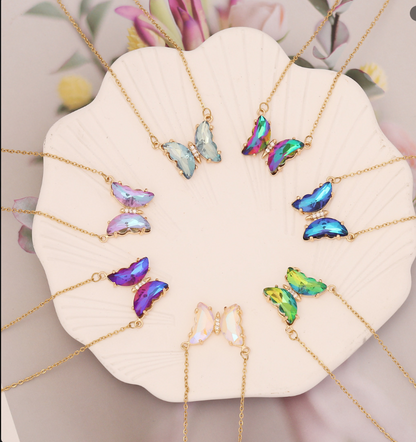 Enchanted Butterfly Crystal Necklace