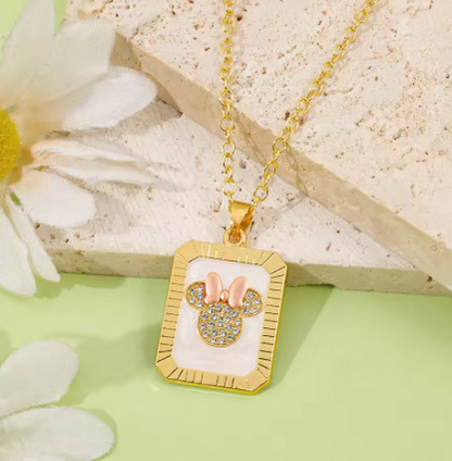 Sparkly Gold Bow Necklace