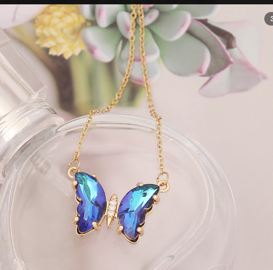Enchanted Butterfly Crystal Necklace