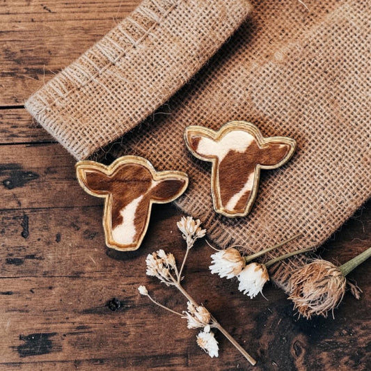 Retro Western Cattle Head Earrings