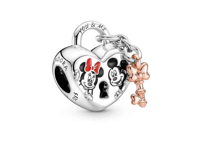 You & Me Heart Lock Charm with Key