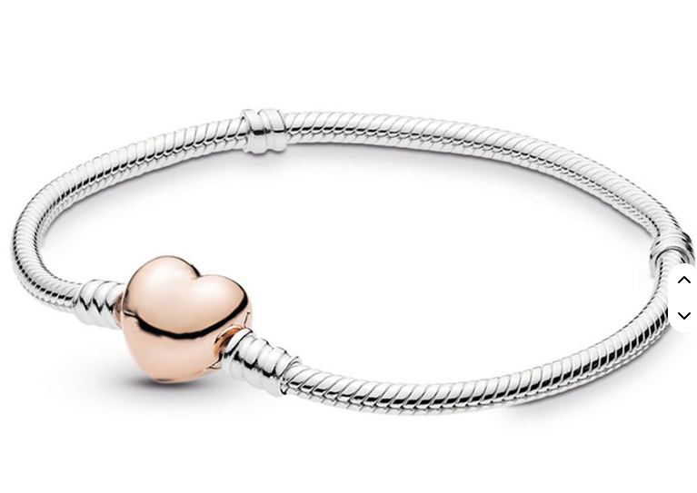 Rose Gold Bubble Heart - Silver Plated