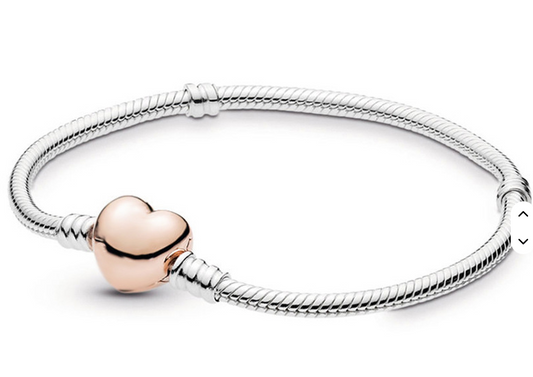 Rose Gold Bubble Heart - Silver Plated