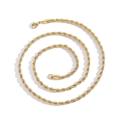 Euro-American Hip-hop Stainless Steel Necklace Twisted Chain Streetwear Titanium Steel Bracelet