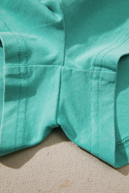 V Neck Tee Matching Skort Set