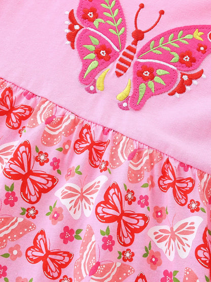 Children's Butterfly Long Sleeve Casual Dress