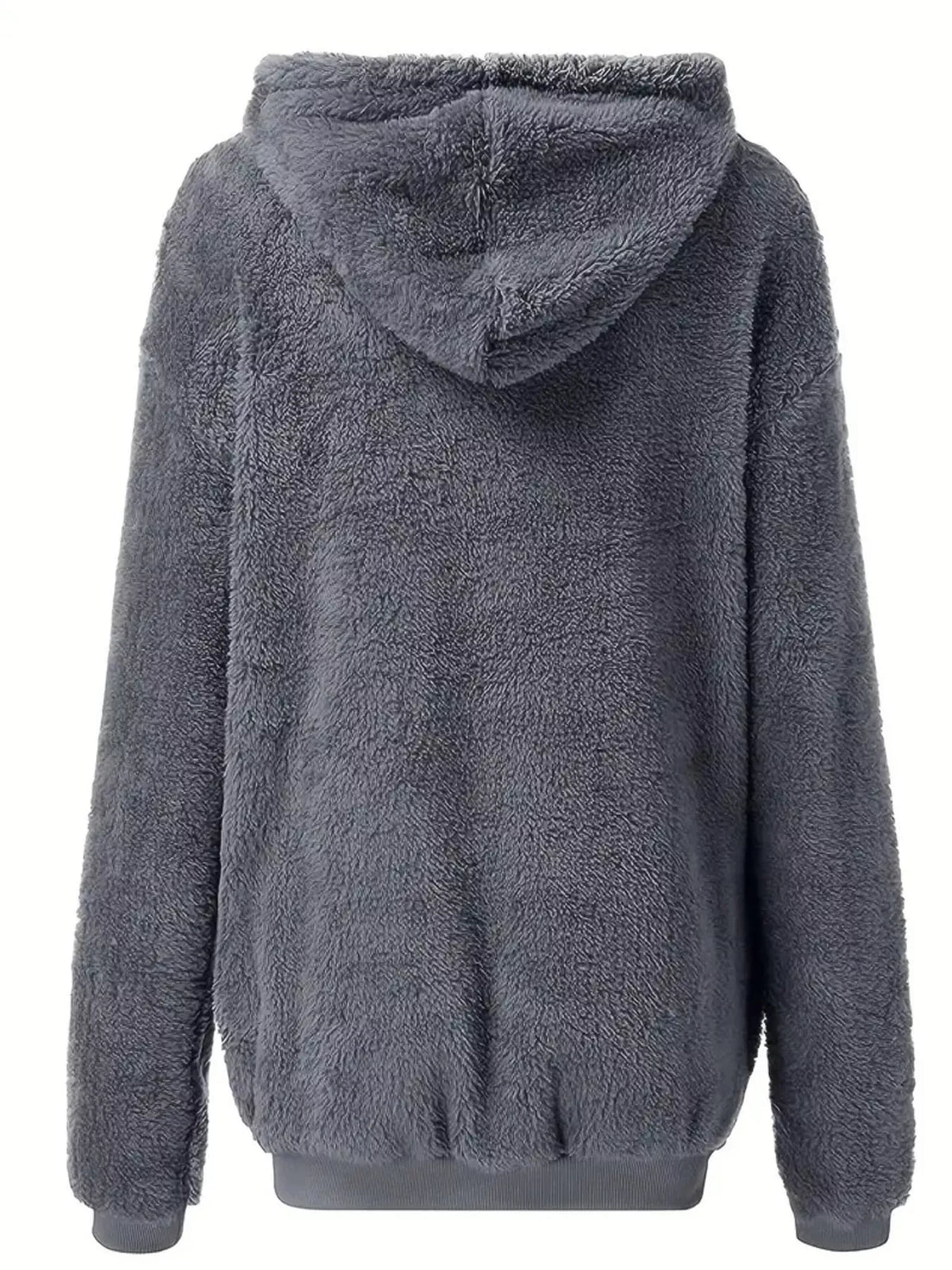 Fleece Zip-Up Drawstring Outerwear