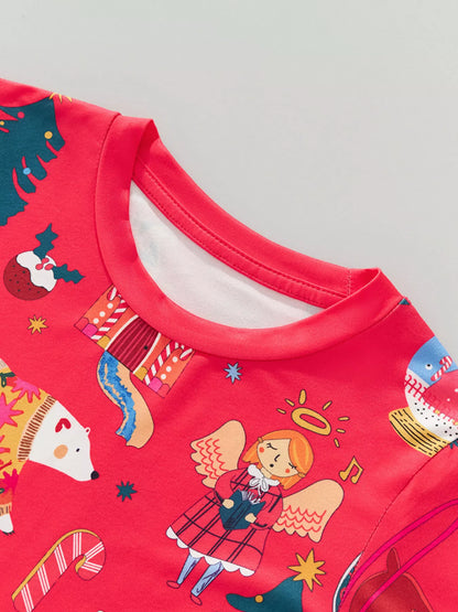 Children's Christmas Print Pajama Set