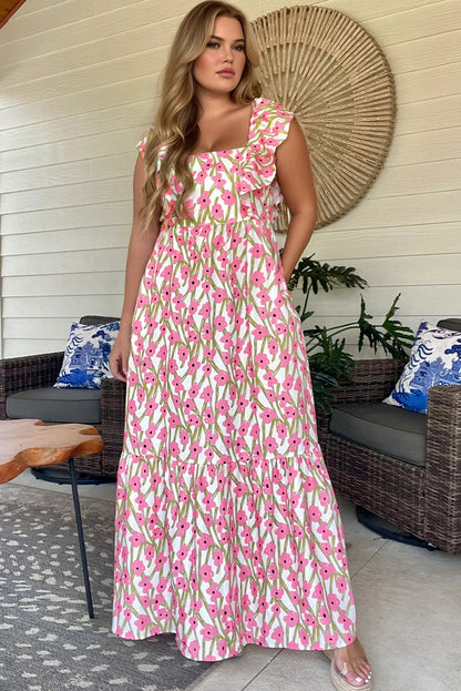 Pink Plus Size Maxi Dress